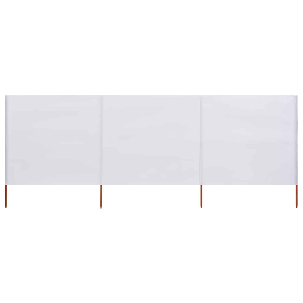 vidaXL Para-vento com 3 painéis 400x80 cm tecido branco areia