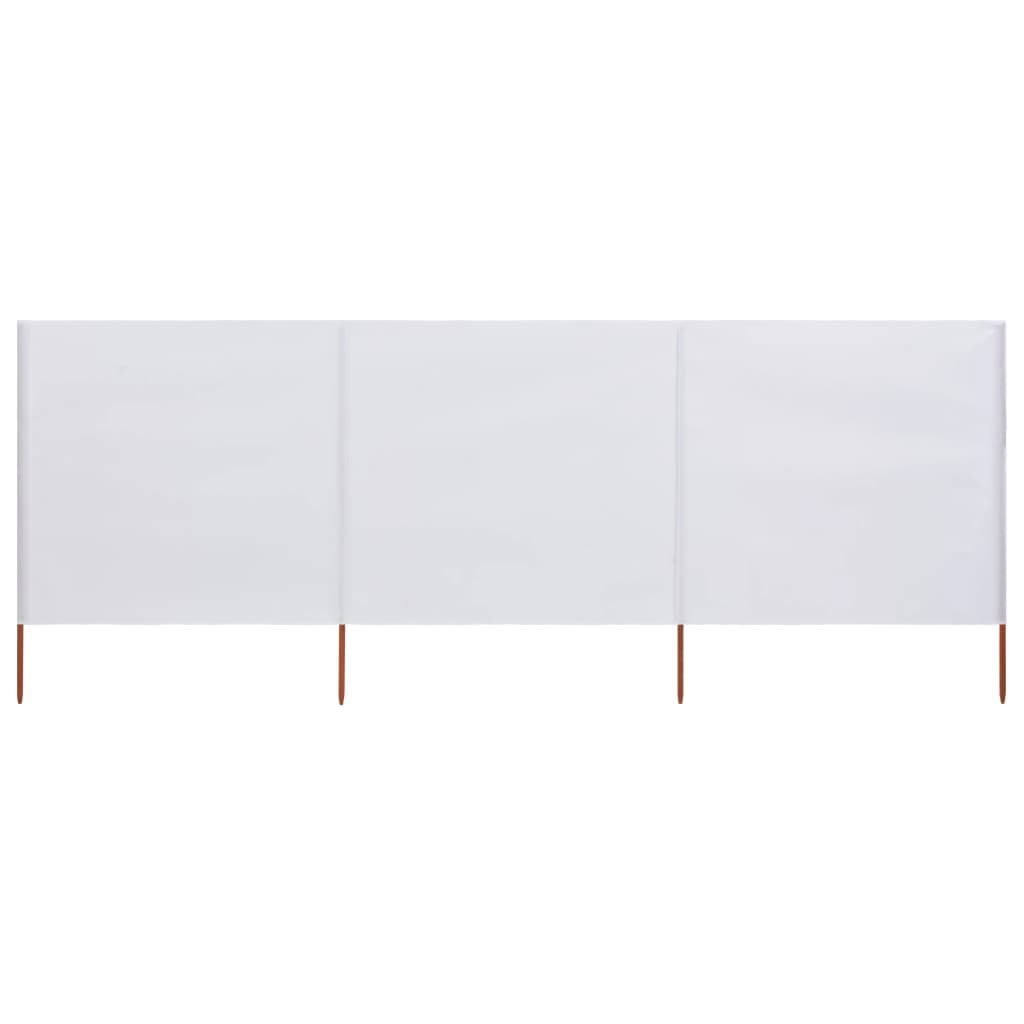 vidaXL Para-vento com 3 Painéis em Tecido 400x160 cm Cor Areia Branco - 2684060052