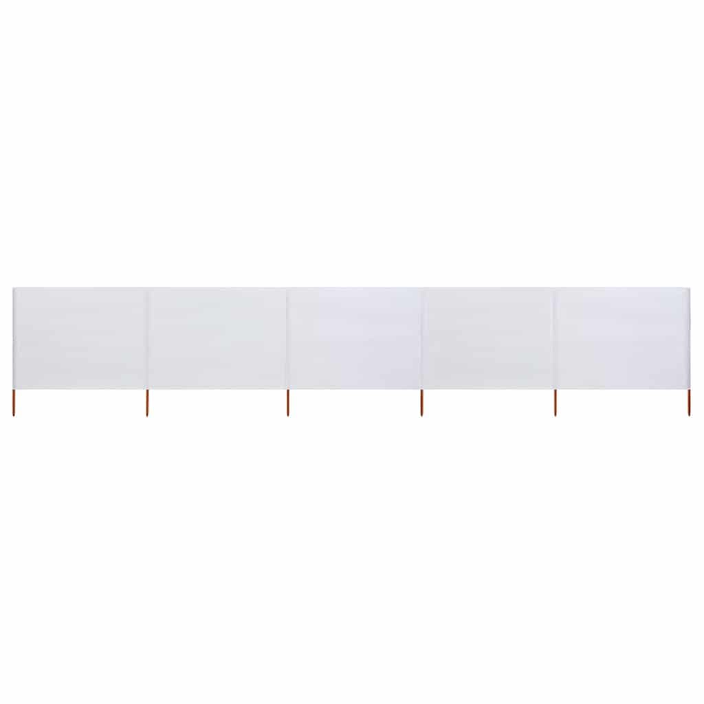 vidaXL Para-vento com 5 painéis em tecido 600x80 cm cor areia branco