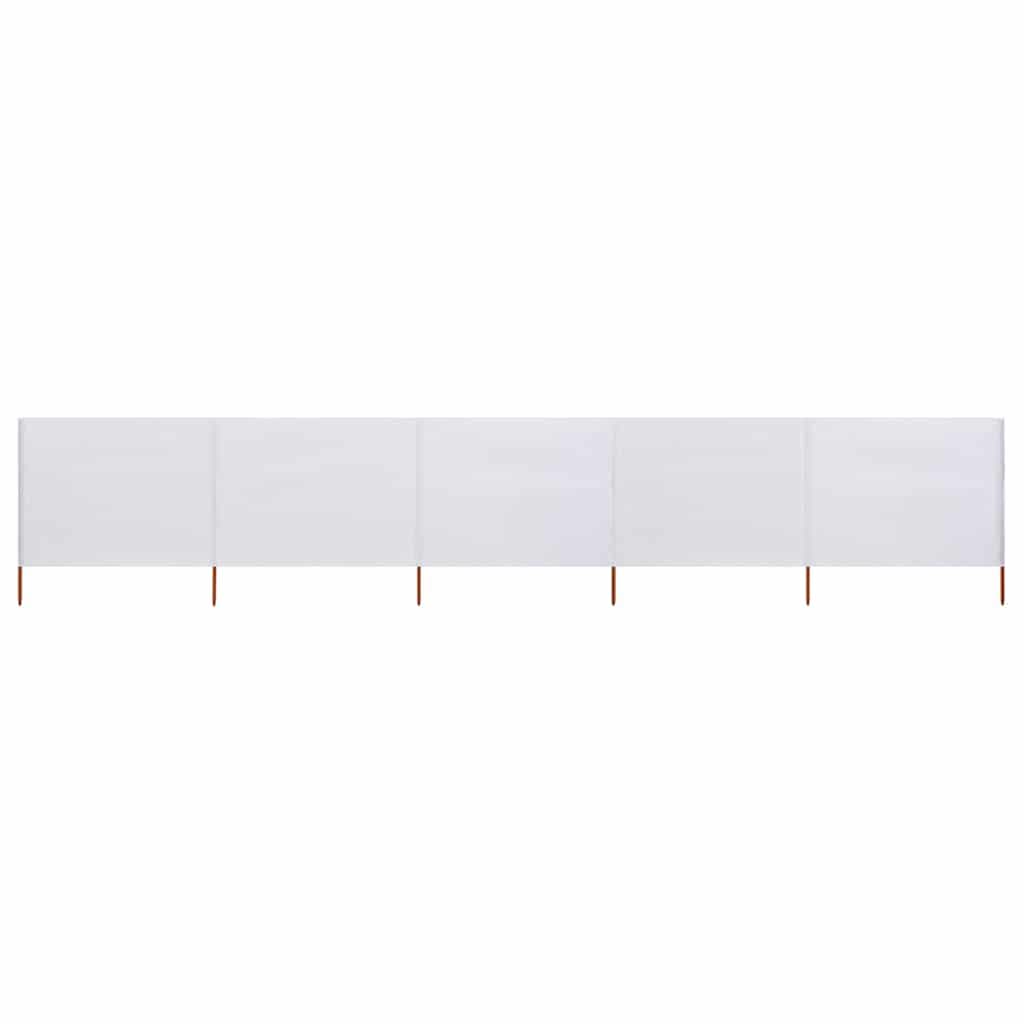 vidaXL Para-vento com 5 Painéis em Tecido 600x160 cm Cor Areia Branca - 1249234449