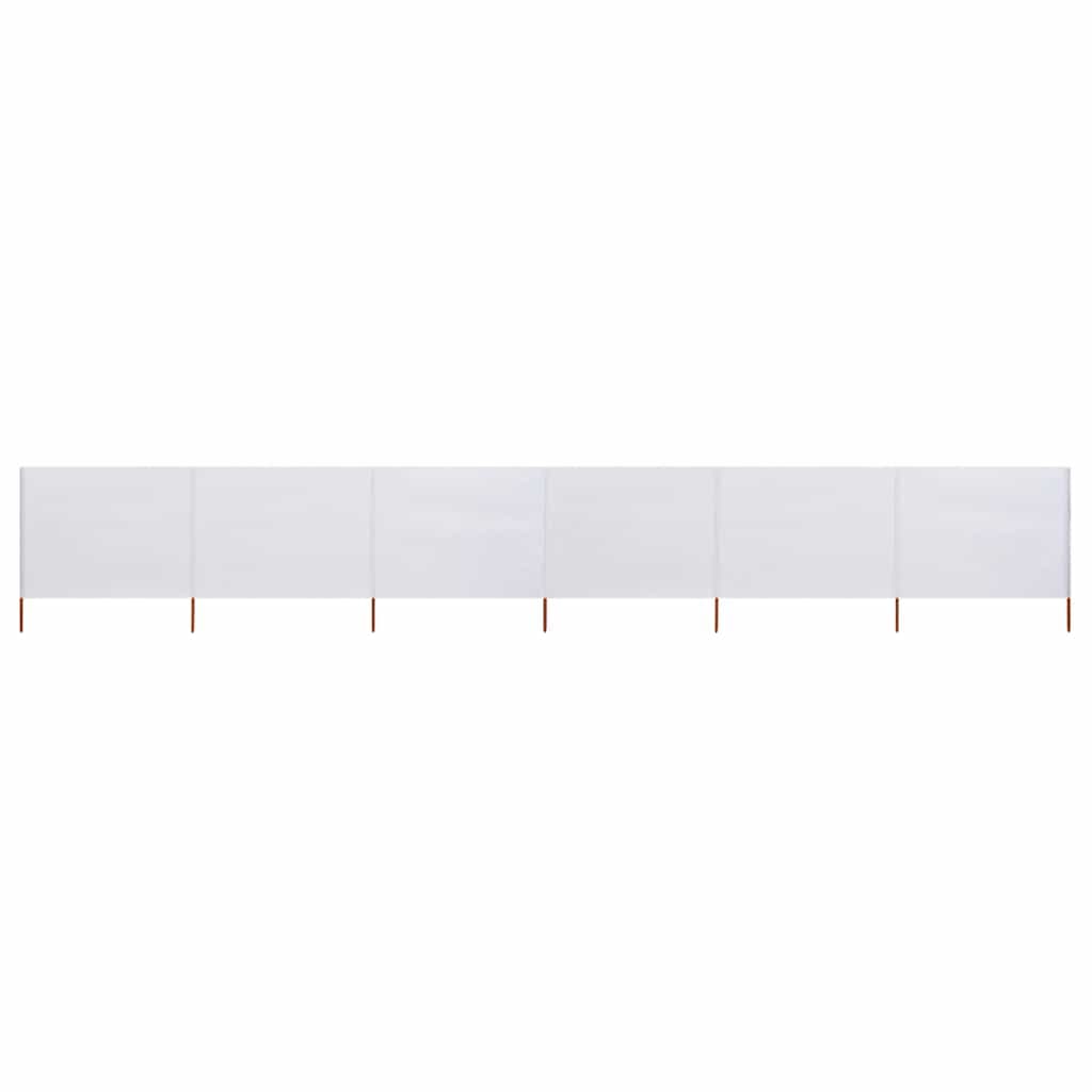 vidaXL Para-vento com 6 Painéis em Tecido 800x160 cm Cor Areia Branco - 1033193130