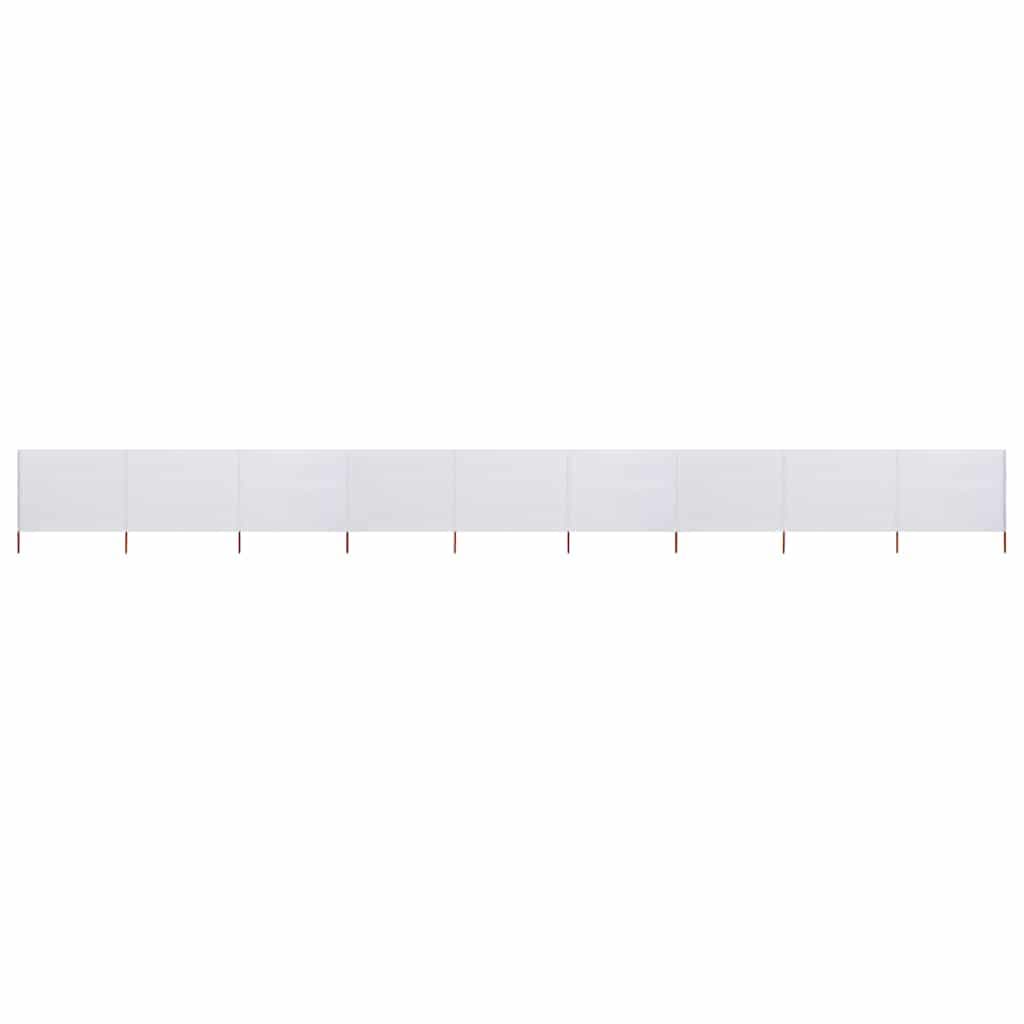 vidaXL Para-vento com 9 painéis em tecido 1200x160 cm cor areia branco