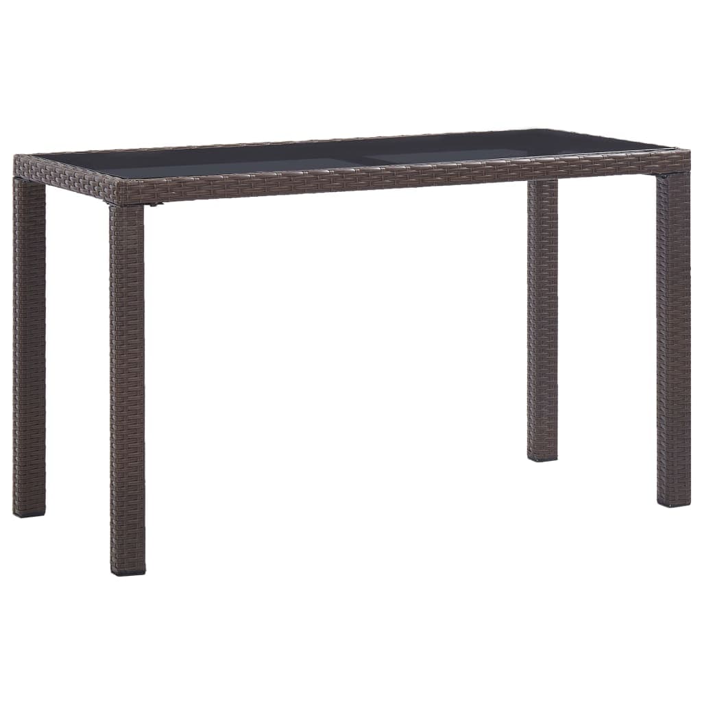 vidaXL Mesa de Jardim 123x60x74 cm Vime Pe Castanho - 2972924299