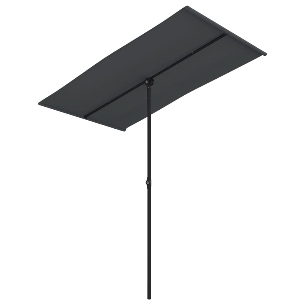 vidaXL Guarda-sol de jardim com poste de alumínio 180x110 cm preto