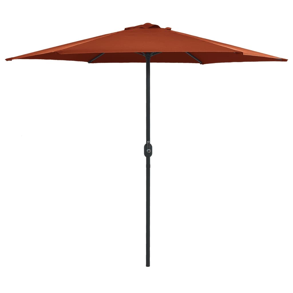 vidaXL Guarda-sol de jardim c/ poste de alumínio 270x246 cm terracota