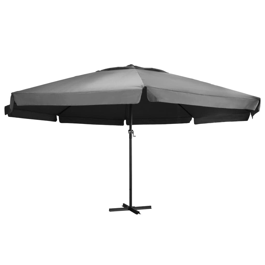 vidaXL Guarda-sol de jardim c/ poste de alumínio 600 cm antracite