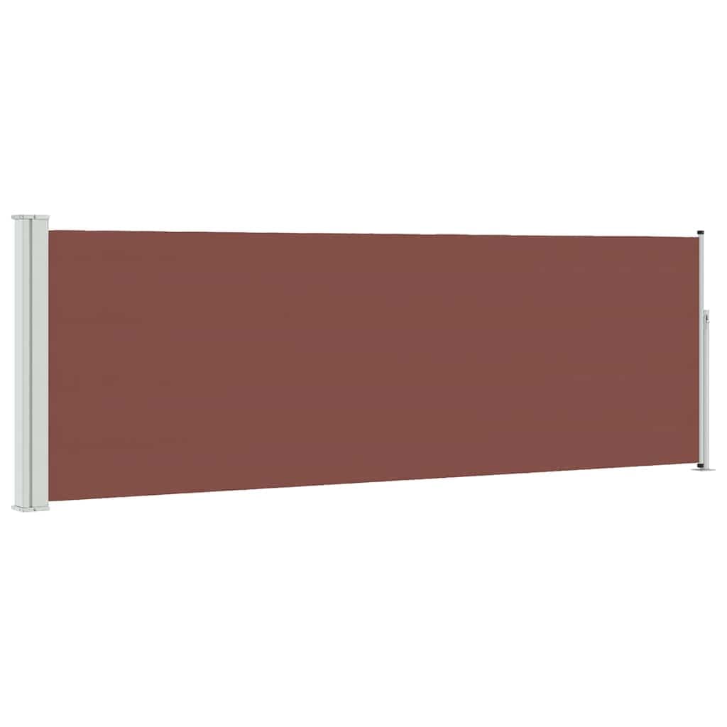 vidaXL Toldo lateral retrátil para pátio 100x300 cm castanho