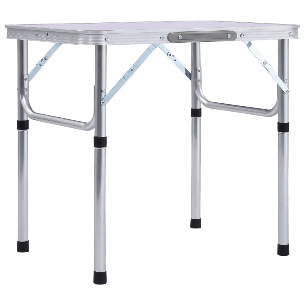 Mesa De Campismo Dobrável 60x45 Cm Alumínio Branco - 48178