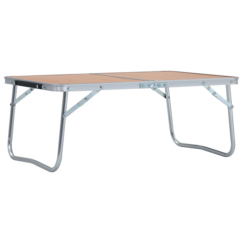 Mesa De Campismo Dobrável 60x40 Cm Alumínio Castanho - 48186