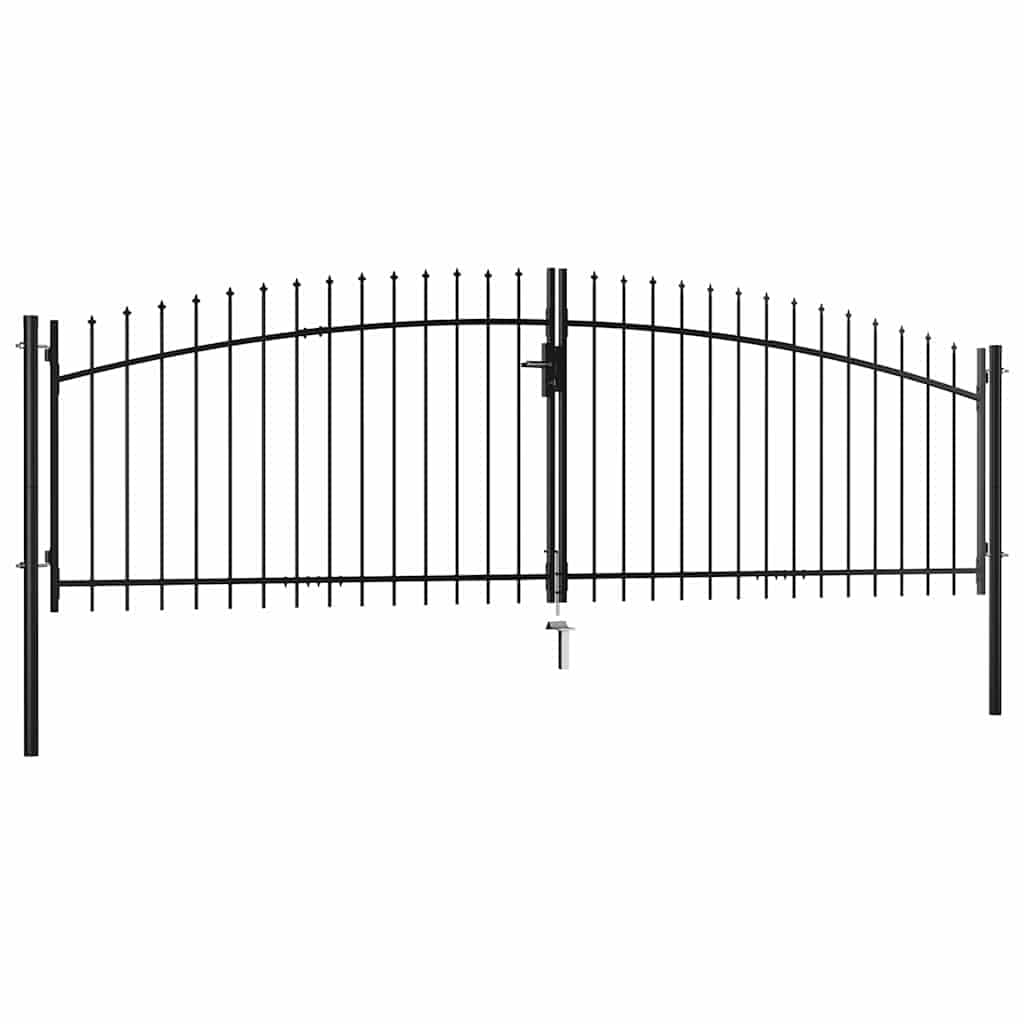 vidaXL Portão de cerca de porta dupla Woerden com topo em forma de lança 400x199,5 cm