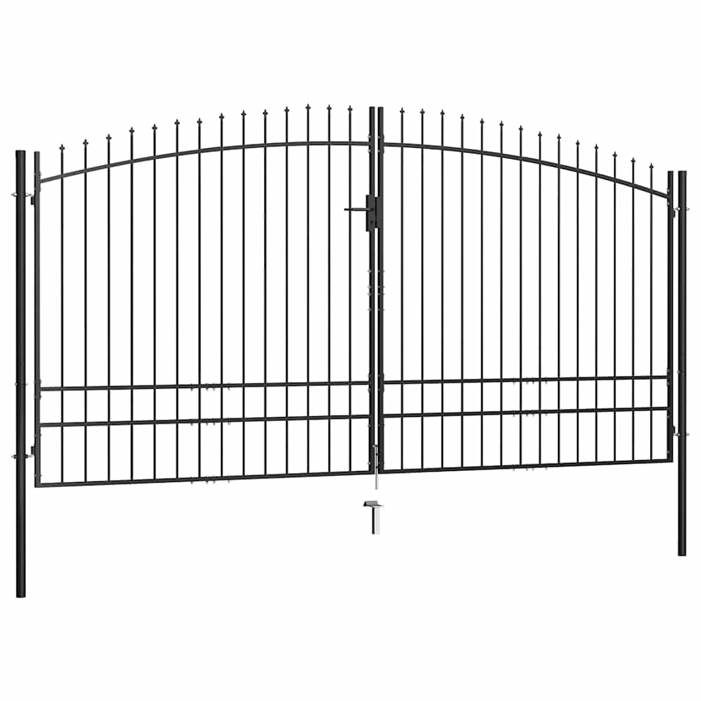 vidaXL Portão de cerca de porta dupla Woerden com topo em forma de lança 400x249,5 cm