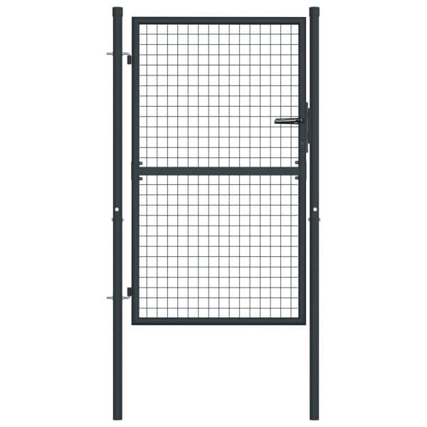 Portão de Jardim em Rede Aço Galvanizado 100x175 cm Cinzento - 145772
