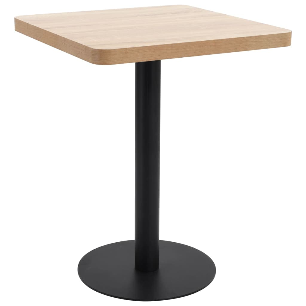 vidaXL Mesa bistrô 60x60 cm MDF castanho-claro