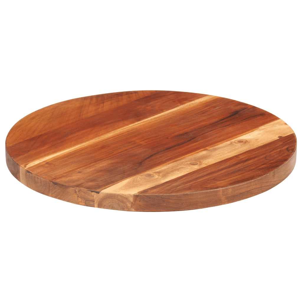 vidaXL Tampo de mesa redondo madeira de acácia maciça 25-27 mm 40 cm