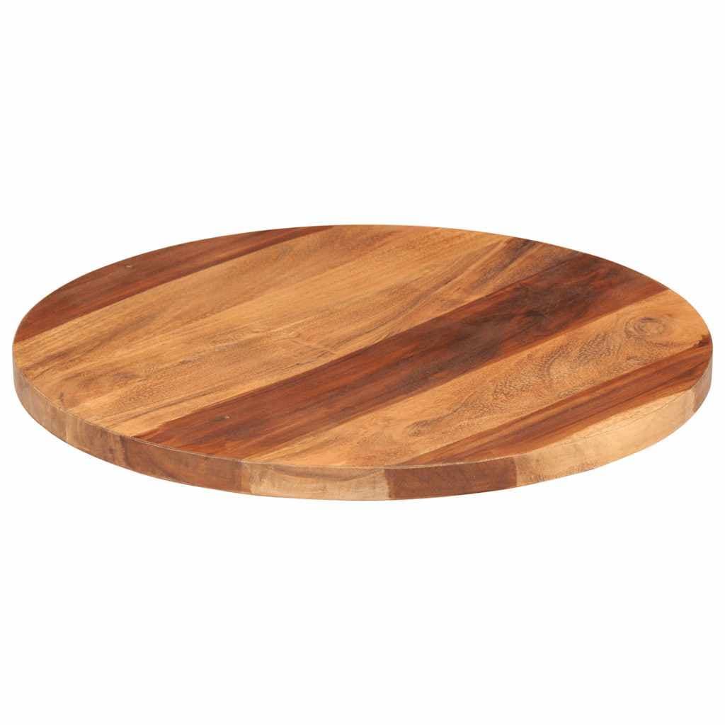 vidaXL Tampo de mesa redondo madeira de acácia maciça 25-27 mm 50 cm