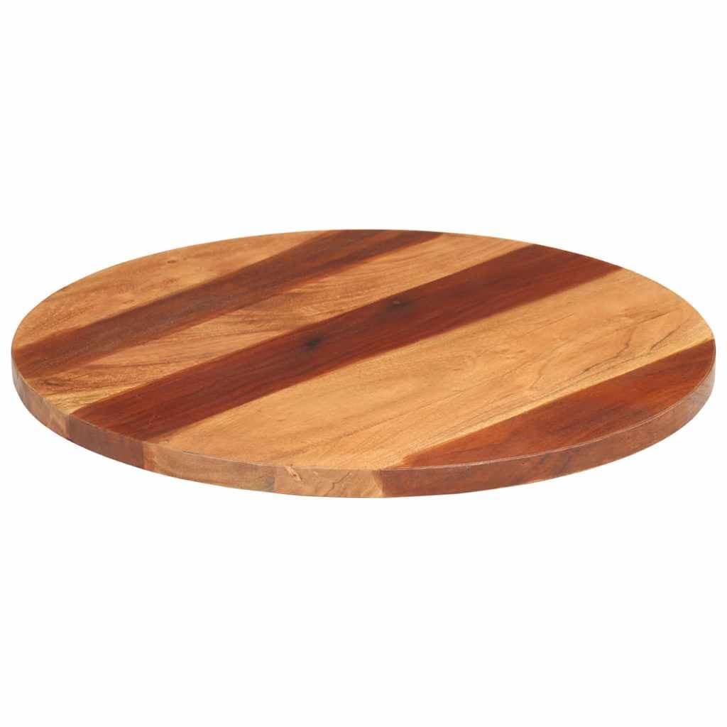 vidaXL Tampo de mesa redondo madeira de acácia maciça 25-27 mm 60 cm