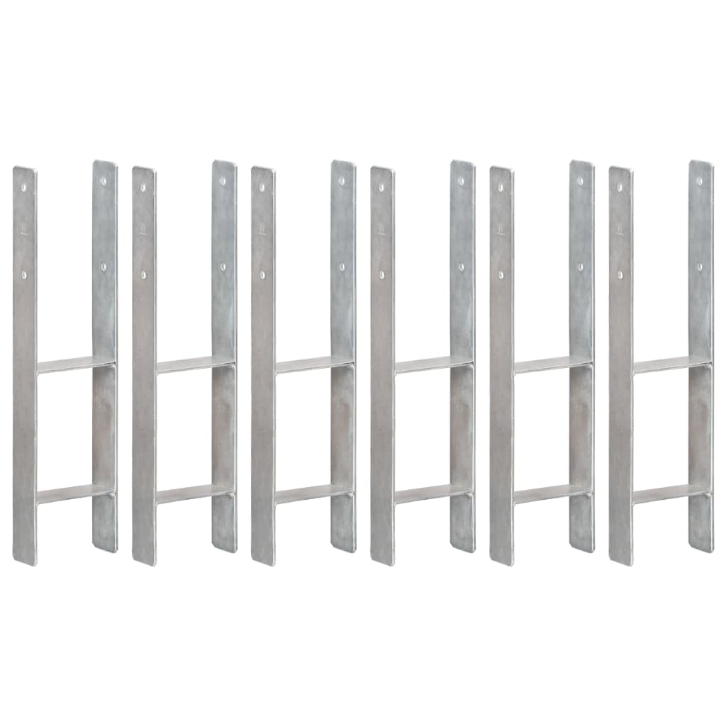 Âncoras de Vedação 6 Peças 14x6x60 cm Aço Galvanizado Prateado - 145309