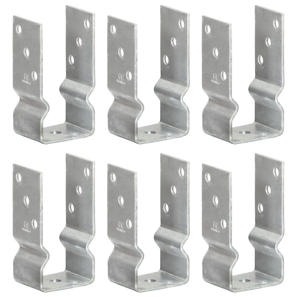 vidaXL Âncoras de vedação 6 pcs 7x6x15 cm aço galvanizado prateado