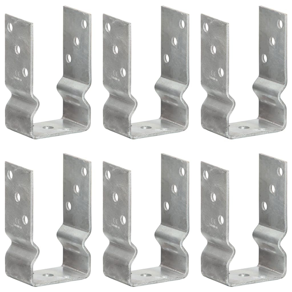 Âncoras de Vedação 6 Peças 8x6x15 cm Aço Galvanizado Prateado - 145330