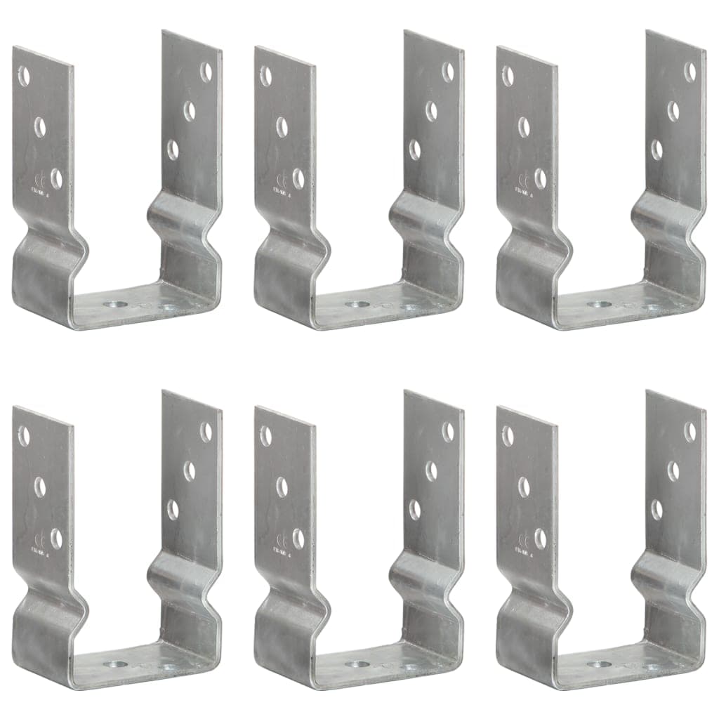 Âncoras de Vedação 6 Peças 9x6x15 cm Aço Galvanizado Prateado - 145333