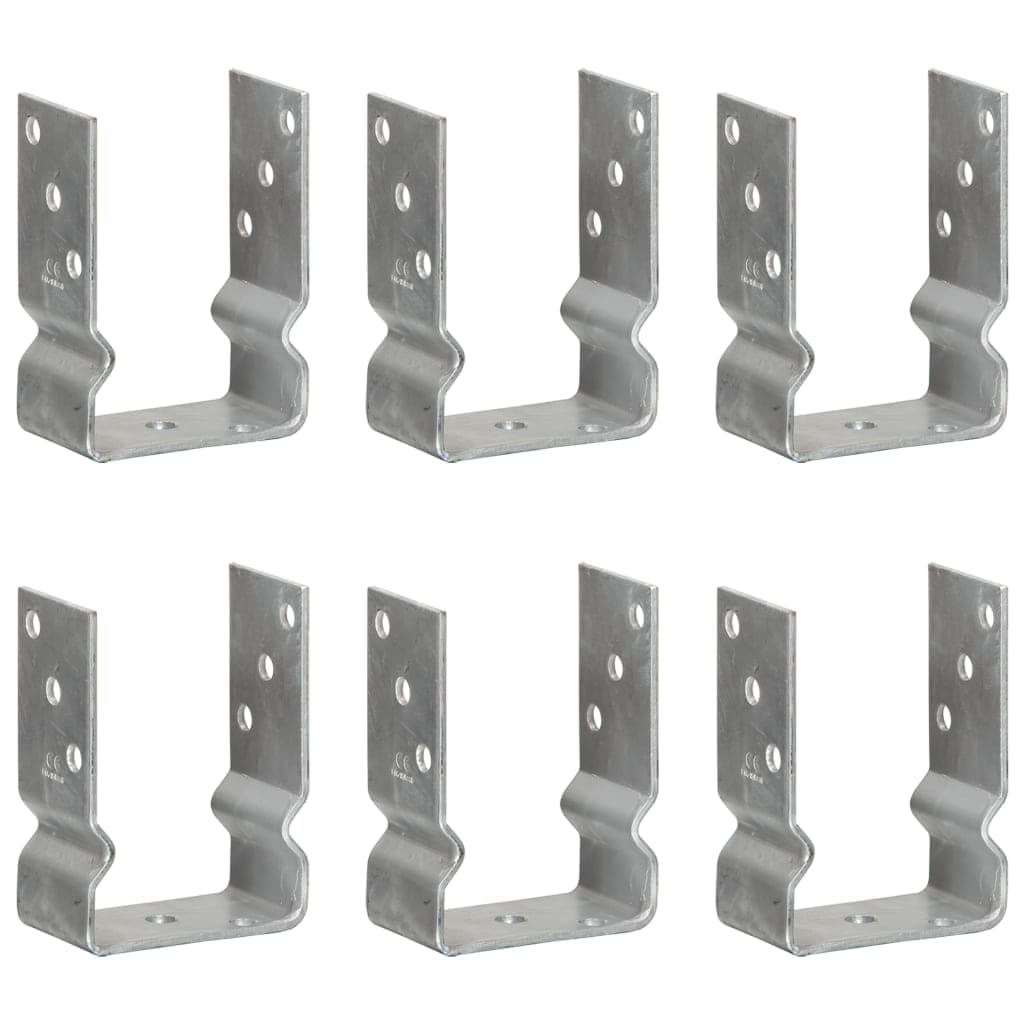 vidaXL Âncoras de vedação 6 pcs 10x6x15 cm aço galvanizado prateado