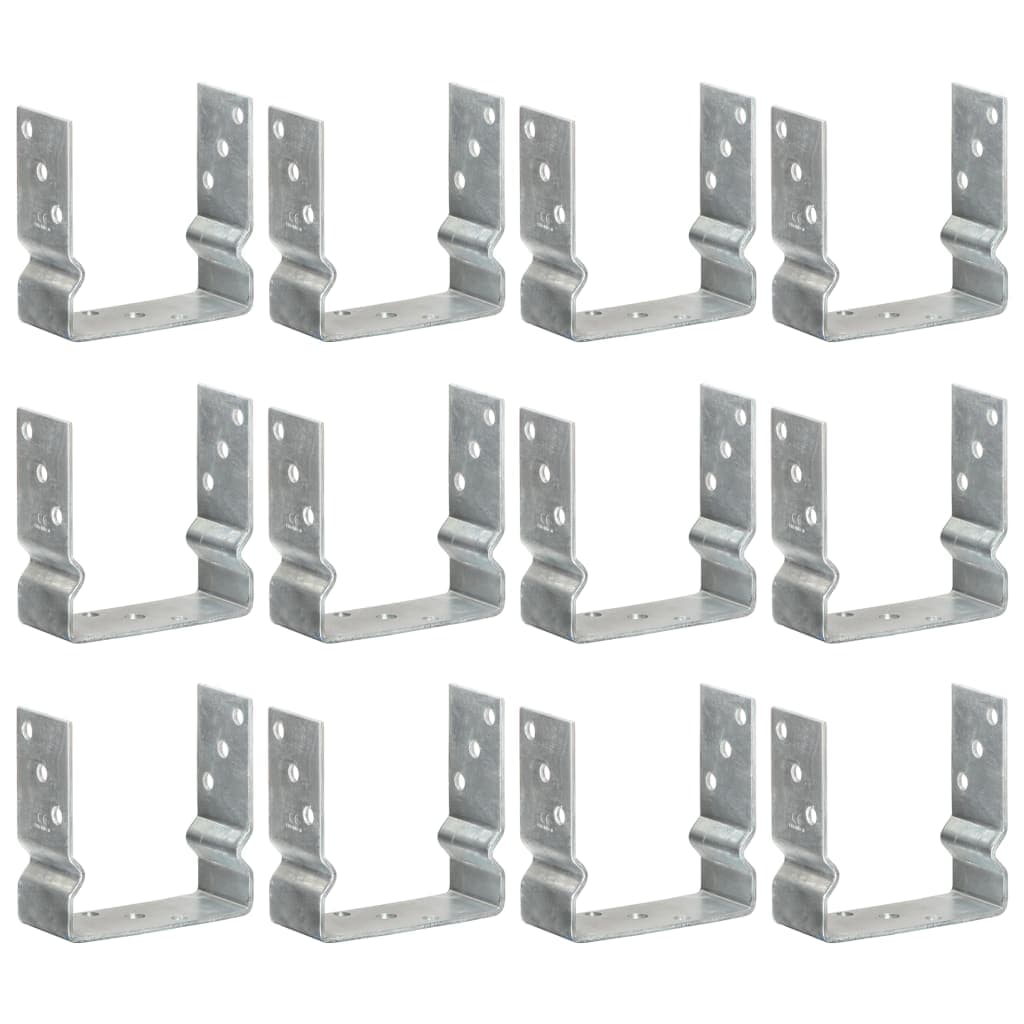 vidaXL Âncoras de vedação 12 pcs 14x6x15 cm aço galvanizado prateado