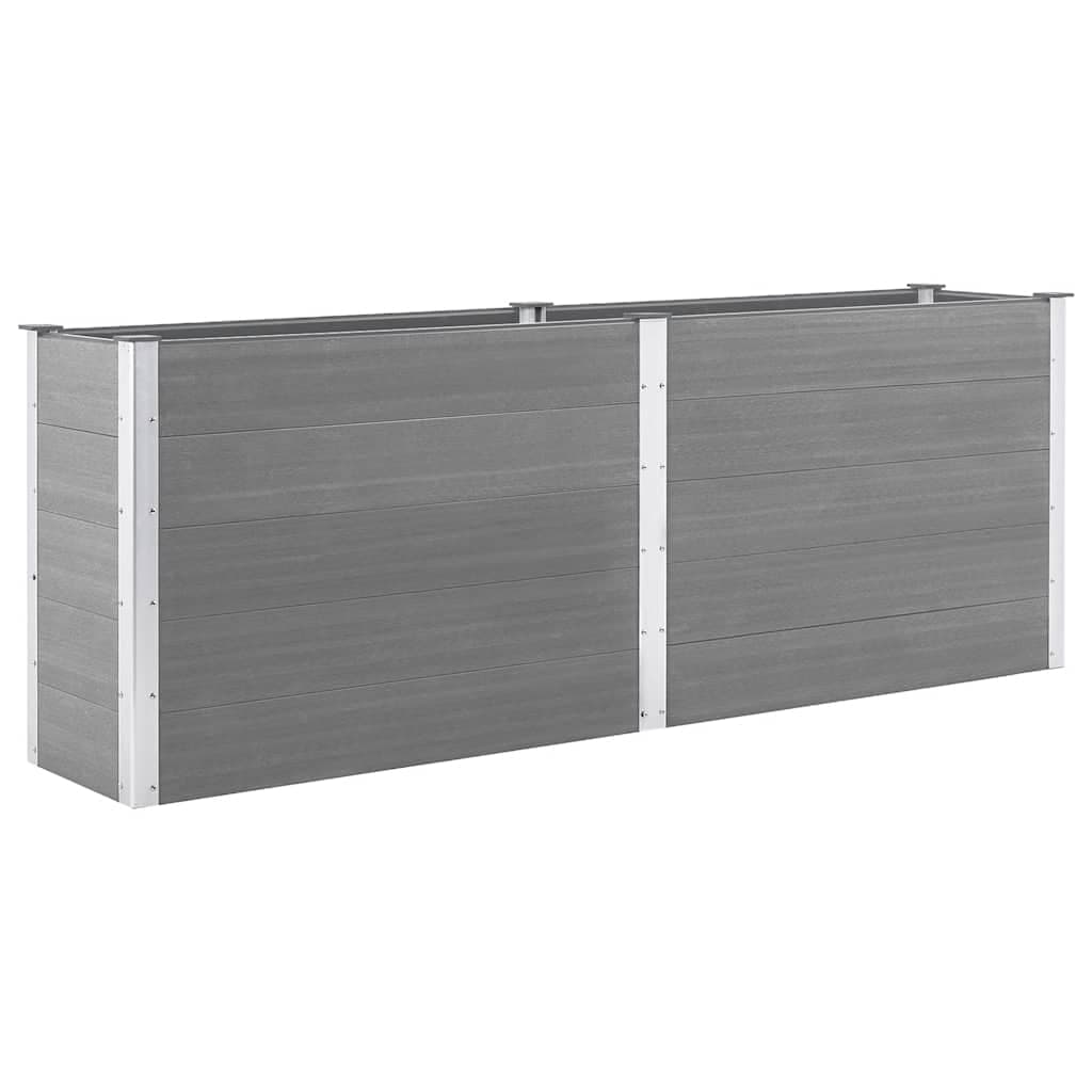 vidaXL Canteiro elevado de jardim 250x50x91 cm WPC cinzento