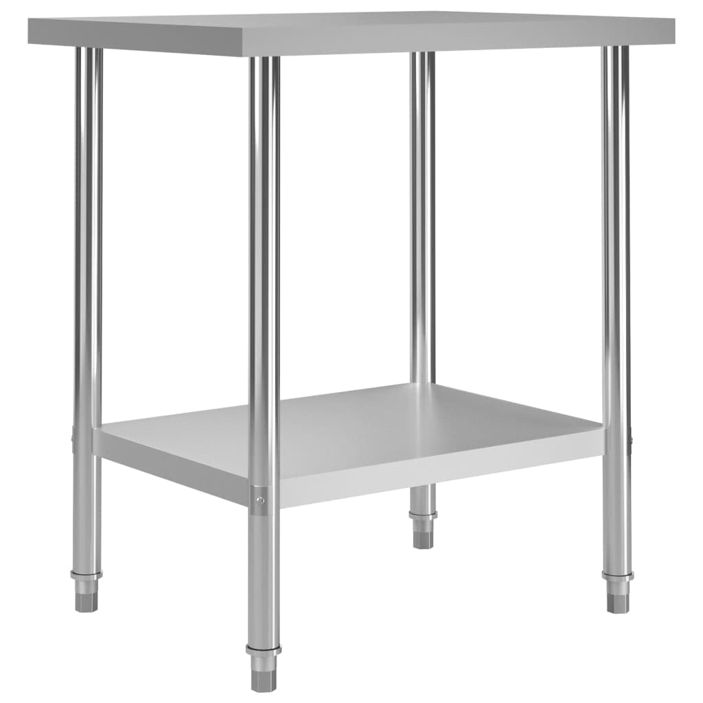 Mesa de Trabalho de Cozinha 80x60x85 cm Inox - 51186