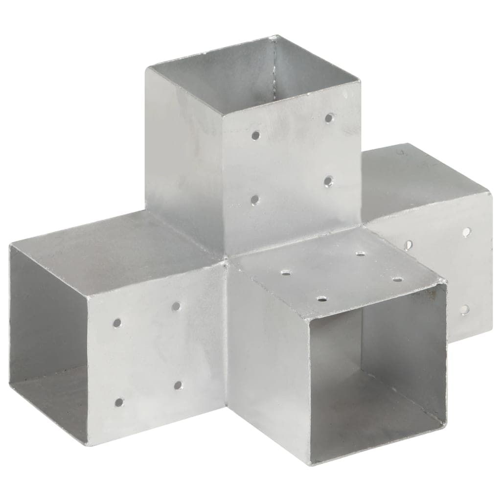 vidaXL Base para poste em forma de X 101x101 mm metal galvanizado
