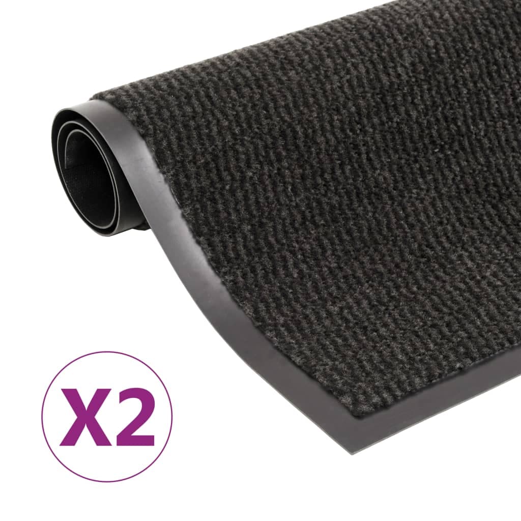 vidaXL Tapete controlo pó retangular tufado 2 pcs 80x120cm preto
