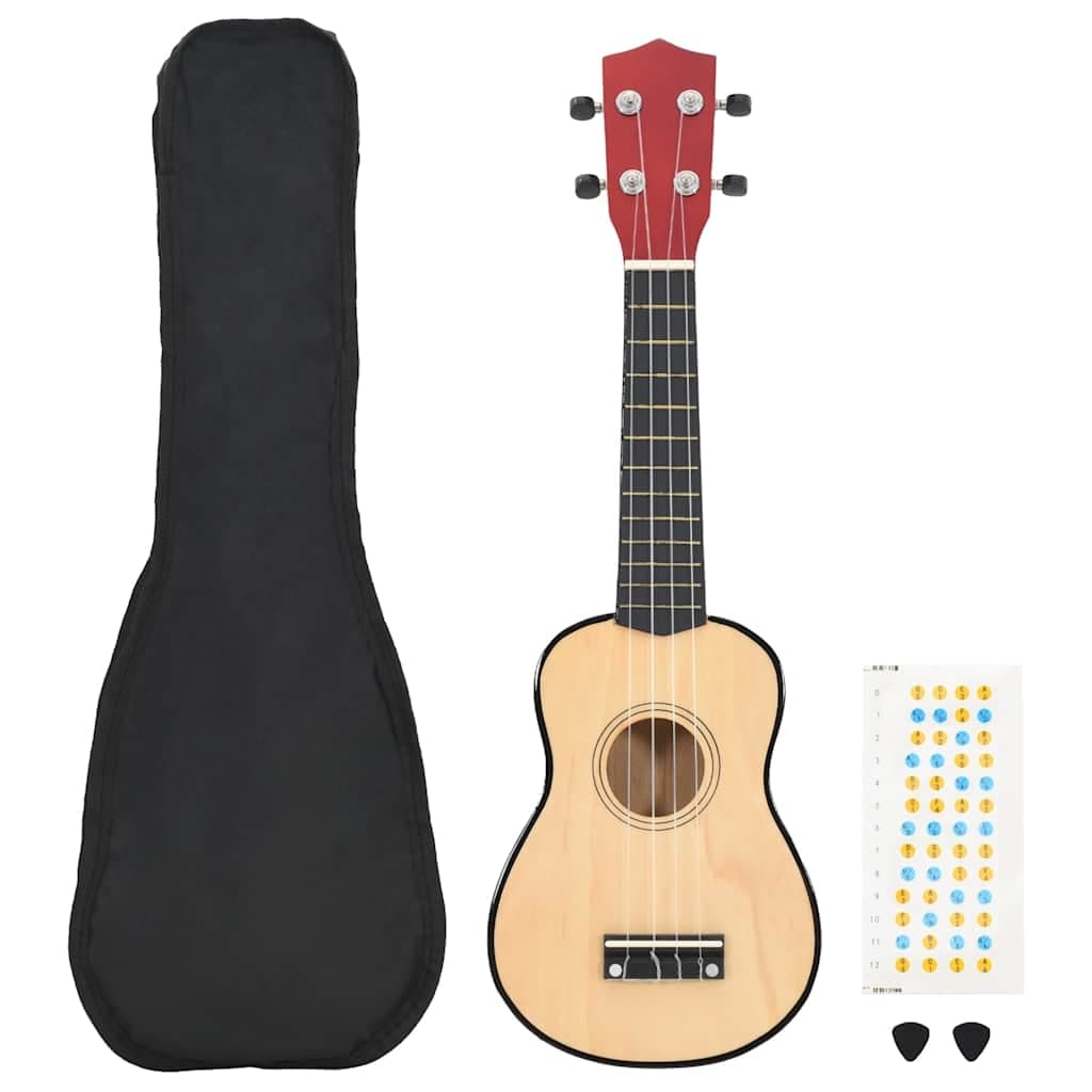 Conjunto Ukulele Soprano Infantil C/ Saco Madeira Clara 21