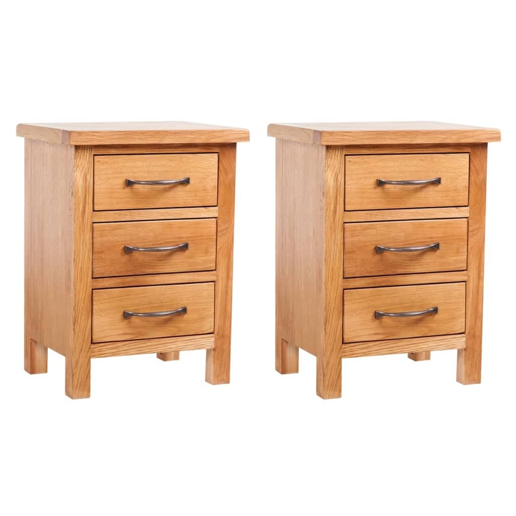 vidaXL Mesas de cabeceira 2 pcs 40x30x54 cm madeira de carvalho maciça