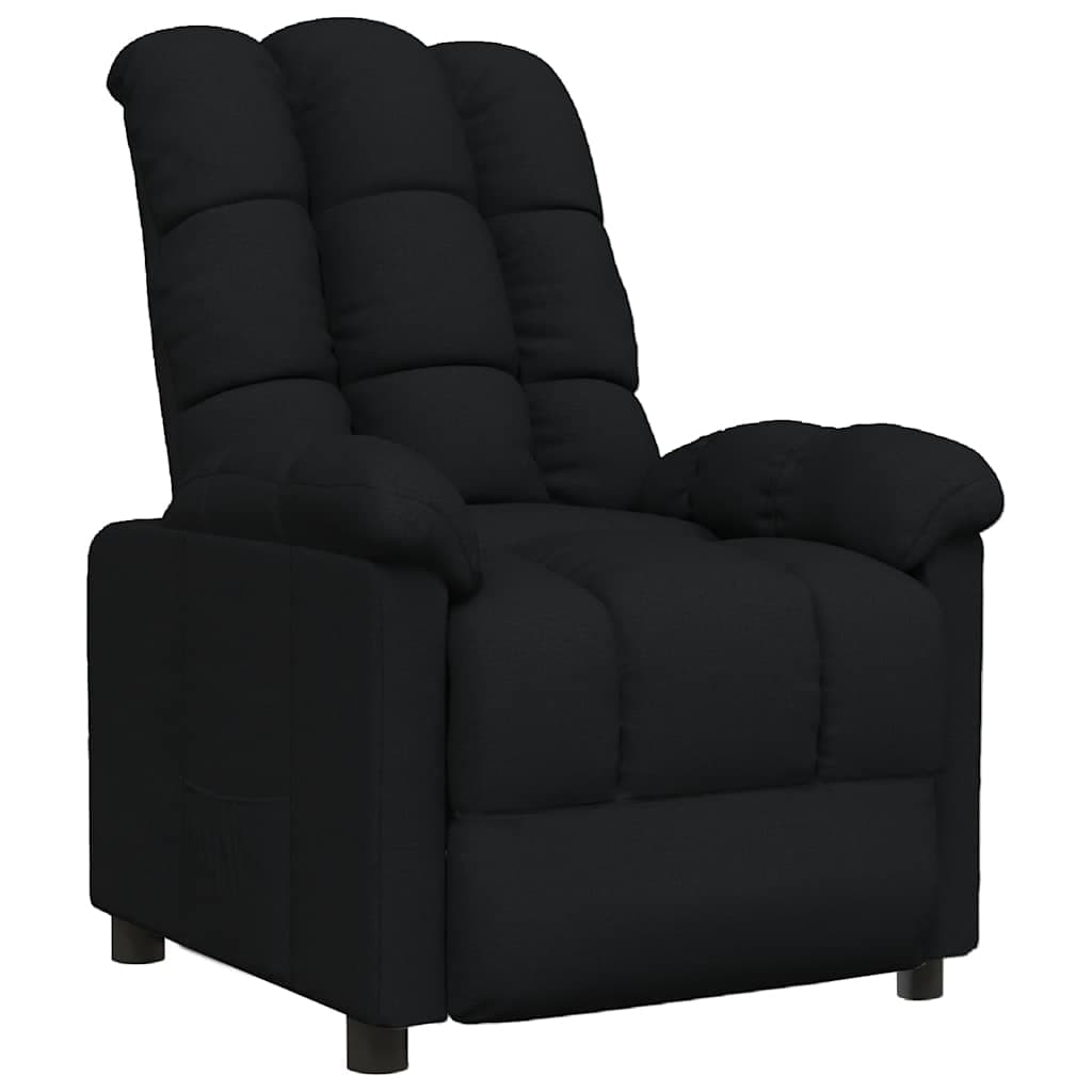 vidaXL Poltrona reclinável tecido preto