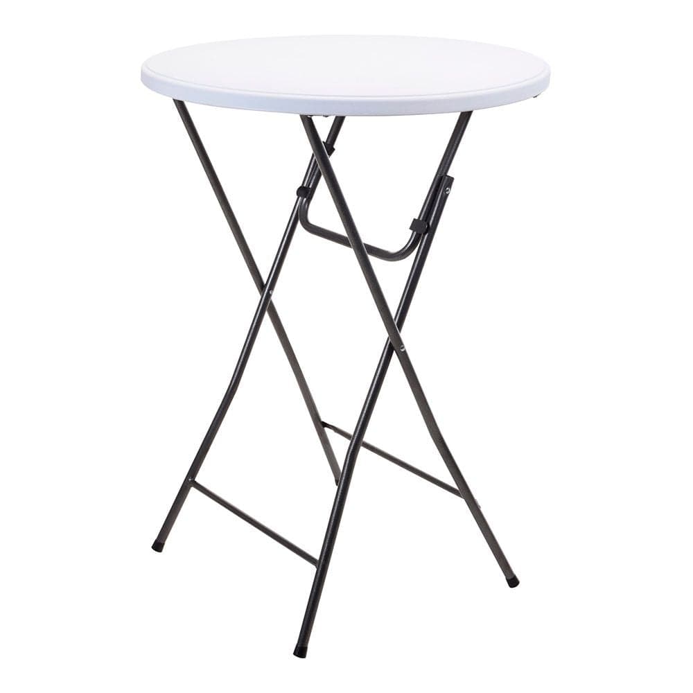 Pro Garden Mesa Redonda Dobrável Ø 80 cm Branca