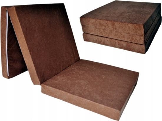 Colchão de viagem para campismo dobrável 195x80x15 cm castanho claro extra espesso