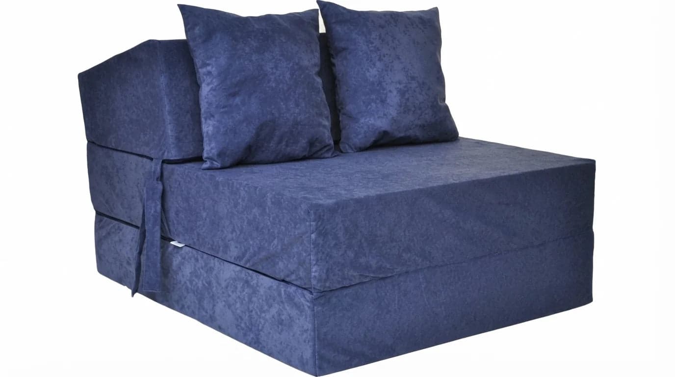 Colchão de campismo dobrável 200x70x15 cm azul marinho