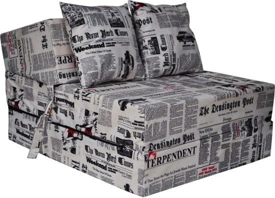 Colchão de campismo dobrável 200x70x15 cm padrão jornal com almofadas