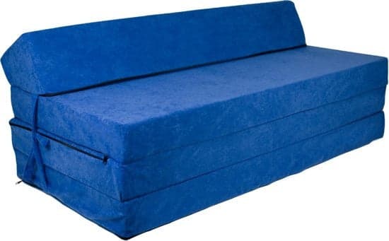 Colchão dobrável com almofada 200x120x10 cm azul escuro