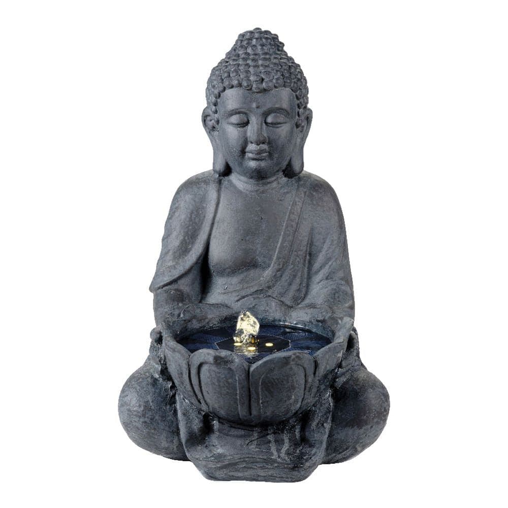 FONTE SOLAR BUDDA. LUZ QUENTE. 29,5X28X45CM