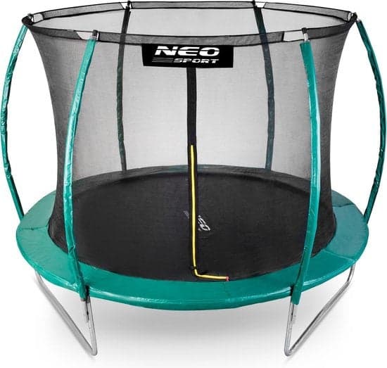 Trampolim Ø305 cm verde com rede curvada e escada até 150 kg