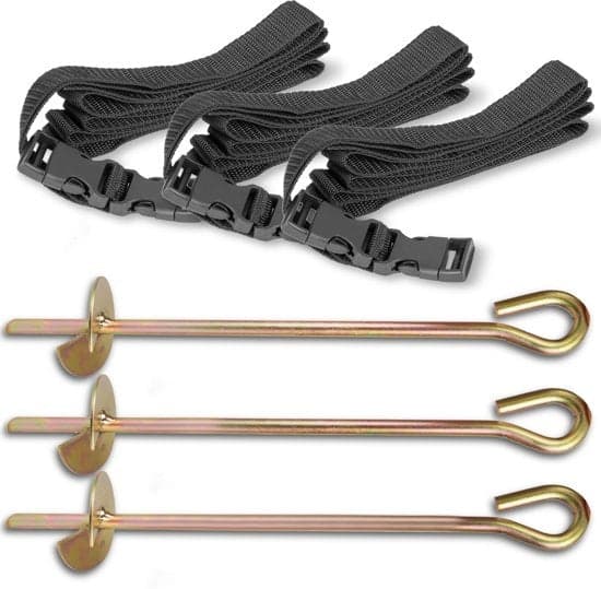 Kit de fixação para trampolim com postes e estacas conjunto 3 peças