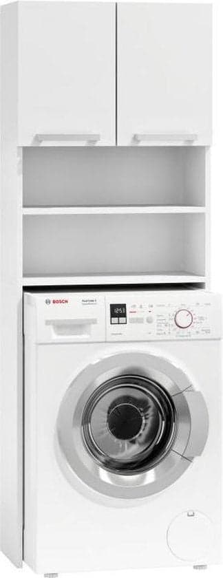 Armário para máquina de lavar 4 prateleiras 2 portas branco
