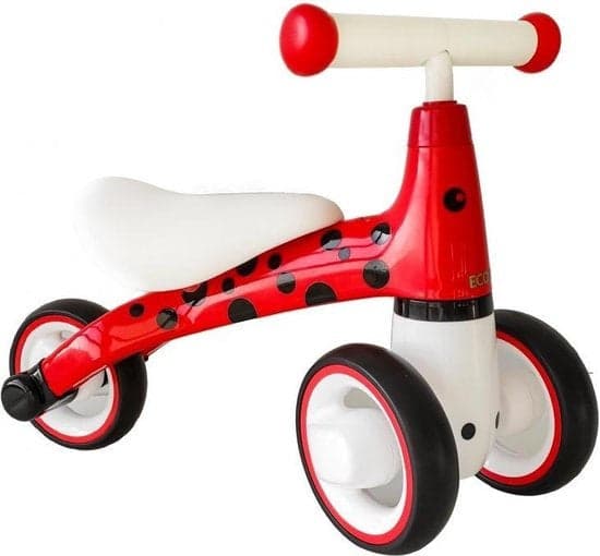 Bicicleta de equilíbrio infantil três rodas vermelho e branco