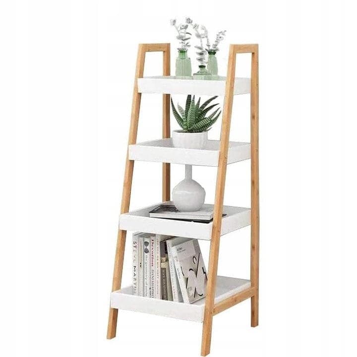 Estante inclinada 4 prateleiras 36,5x34,5x98 cm branco