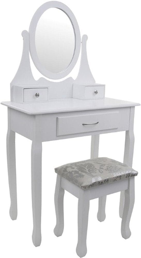 Toucador branco com espelho e banco 75 x 40 x 137 cm