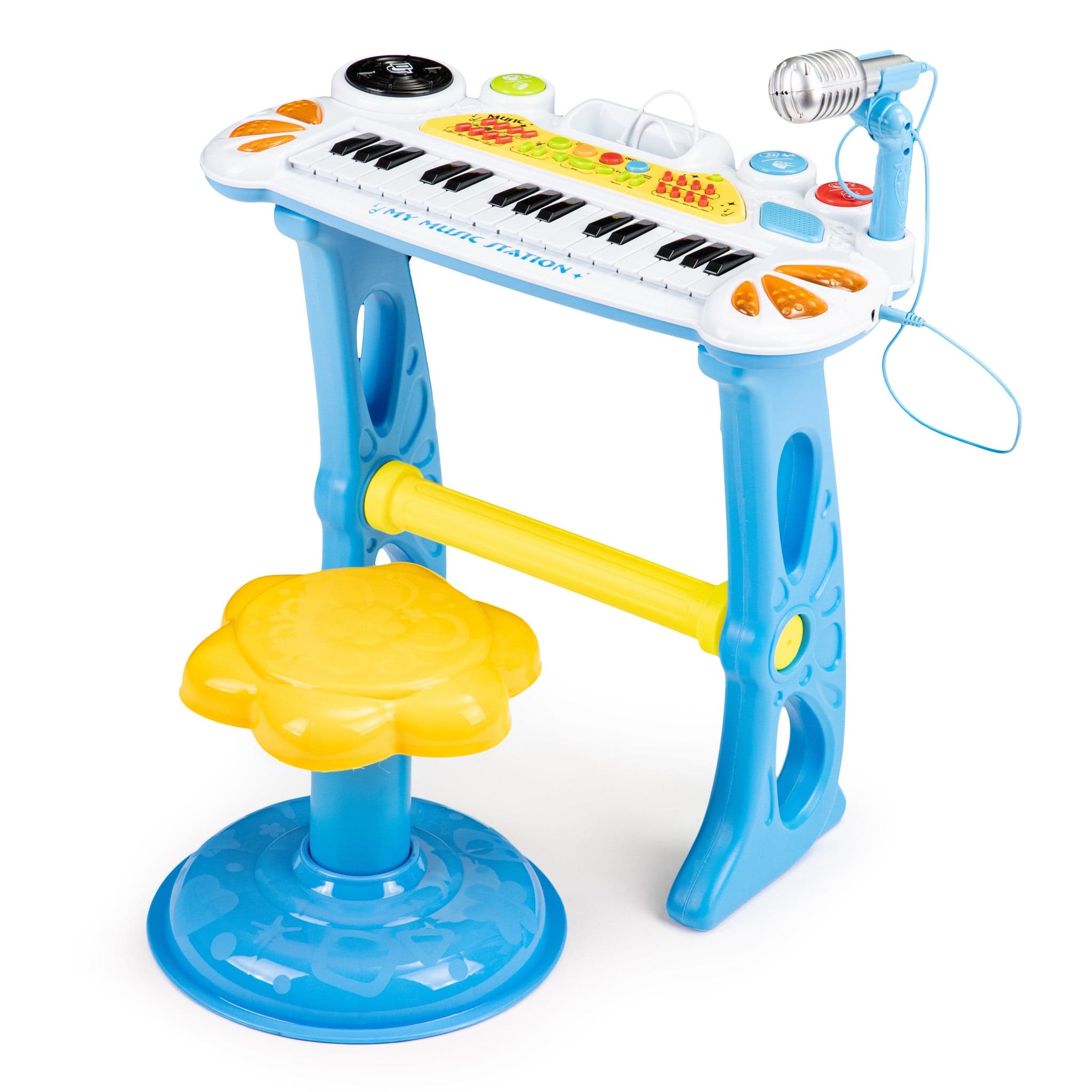 Teclado infantil com microfone 45x21x60 cm