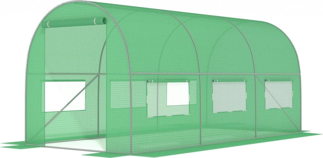 Estufa de jardim 4 x 2,5 x 2 m 10 m² com estrutura metálica