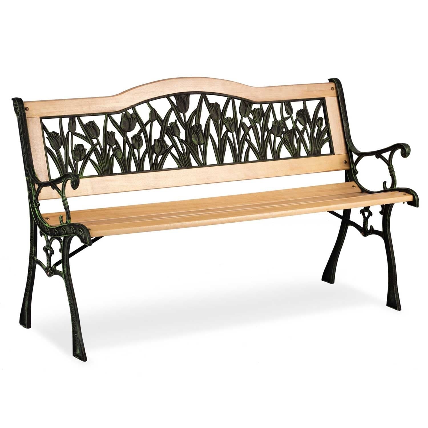 Banco de jardim 123,5x74x48 cm madeira