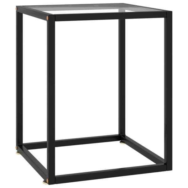 Mesa de Centro 40x40x50 cm Preto com Vidro Temperado - 322907