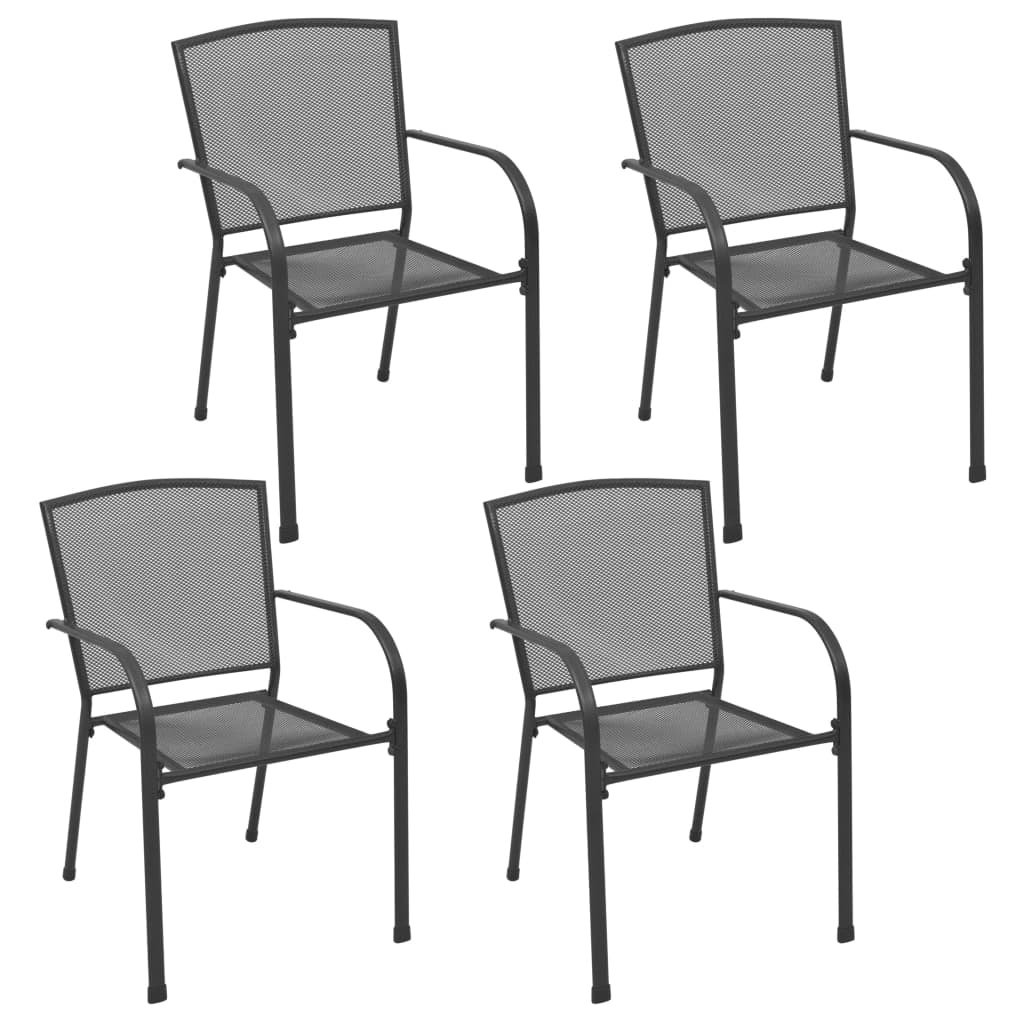Cadeiras de Jardim Design Rede 4 Peças Aço Antracite - 310154